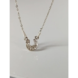 Silver Steed Crystal Horseshoe Necklace Necklaces