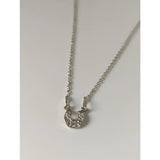 Silver steed crystal horseshoe necklace featuring a delicate silver pendant with sparkling clear crystals, perfect equestrian jewelry