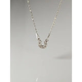 Silver steed crystal horseshoe necklace with delicate silver pendant adorned with sparkling clear stones perfect equestrian jewelry