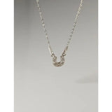 Delicate silver steed crystal horseshoe necklace with sparkling clear stones perfect for equestrian jewelry fans