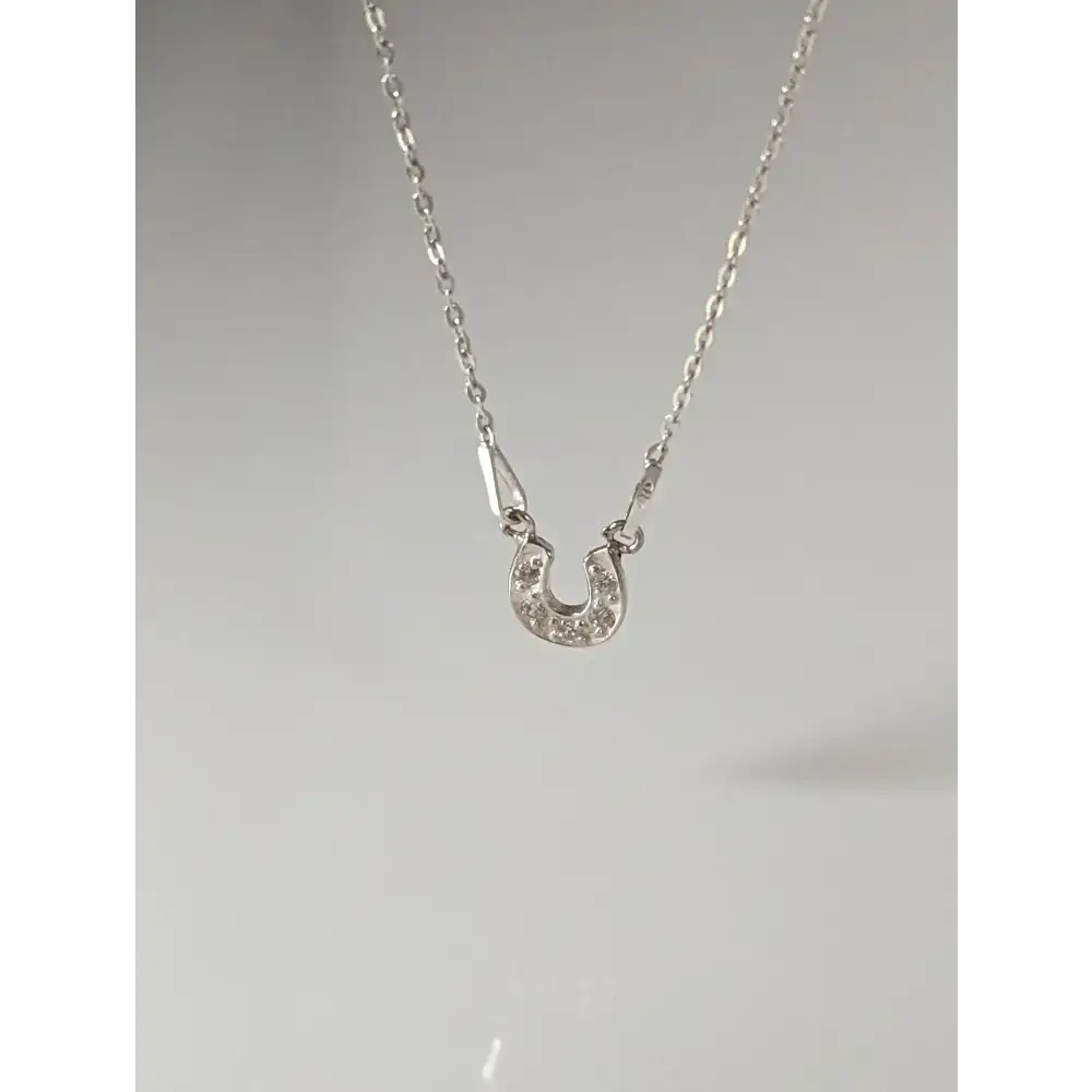 Silver Steed Crystal Horseshoe Necklace Necklaces