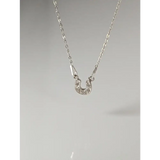 Silver Steed Crystal Horseshoe Necklace Necklaces