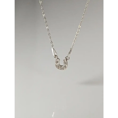 Silver Steed Crystal Horseshoe Necklace Necklaces