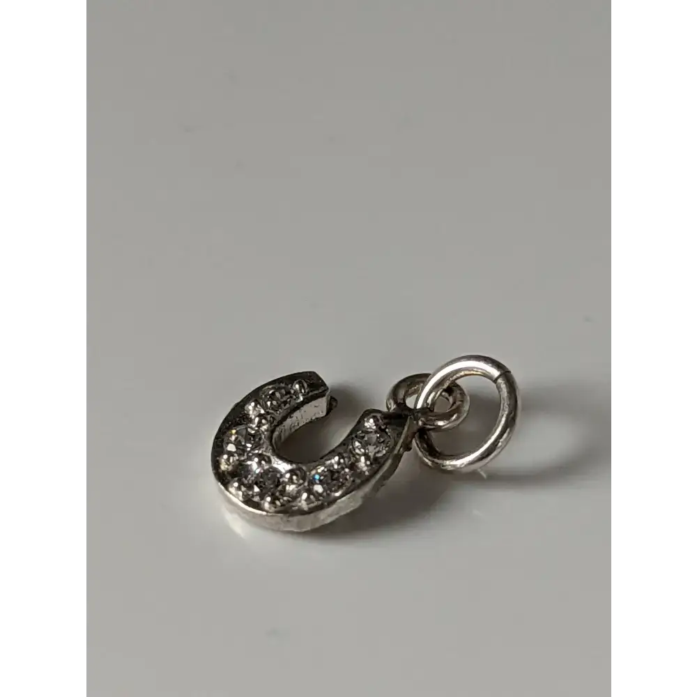 Silver Steed Crystal Horseshoe zirconnia Silver Pendant Pendant