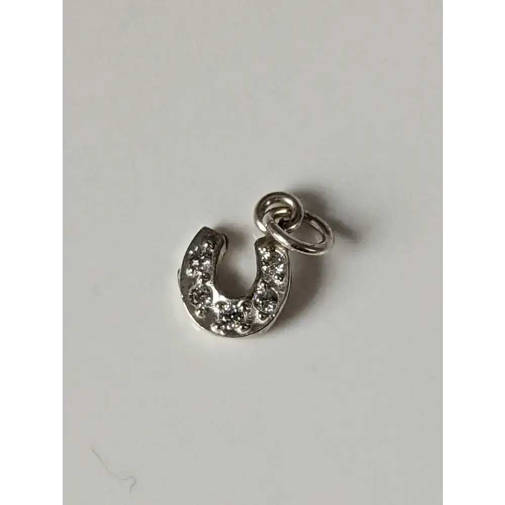Silver Steed Crystal Horseshoe zirconnia Silver Pendant Pendant