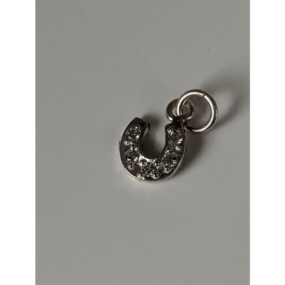 Silver Steed Crystal Horseshoe zirconnia Silver Pendant Pendant