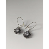 Silver Steed Crystal Sunflower Dropped Earrings Earrings