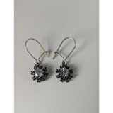 Silver Steed Crystal Sunflower Dropped Earrings Earrings