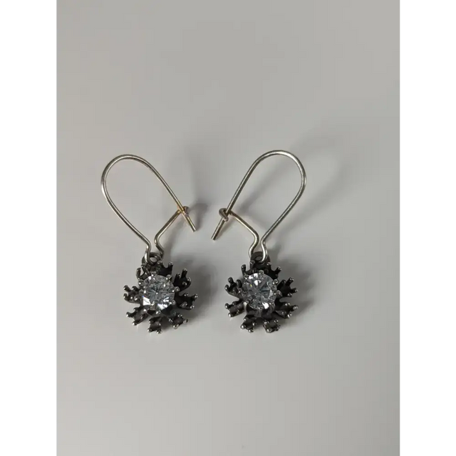 Silver Steed Crystal Sunflower Dropped Earrings Earrings