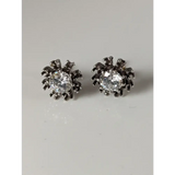 Silver Steed Crystal Sunflower Stud Earrings Earrings