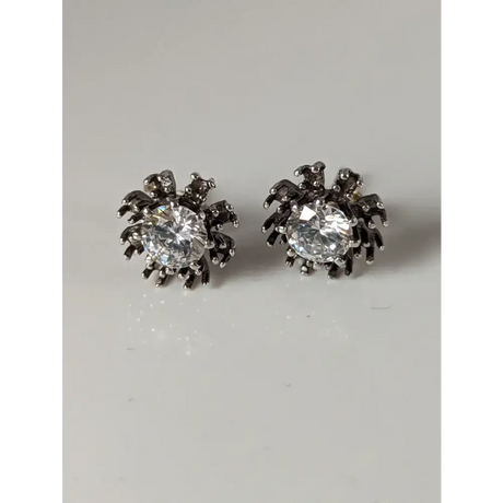 Silver Steed Crystal Sunflower Stud Earrings Earrings