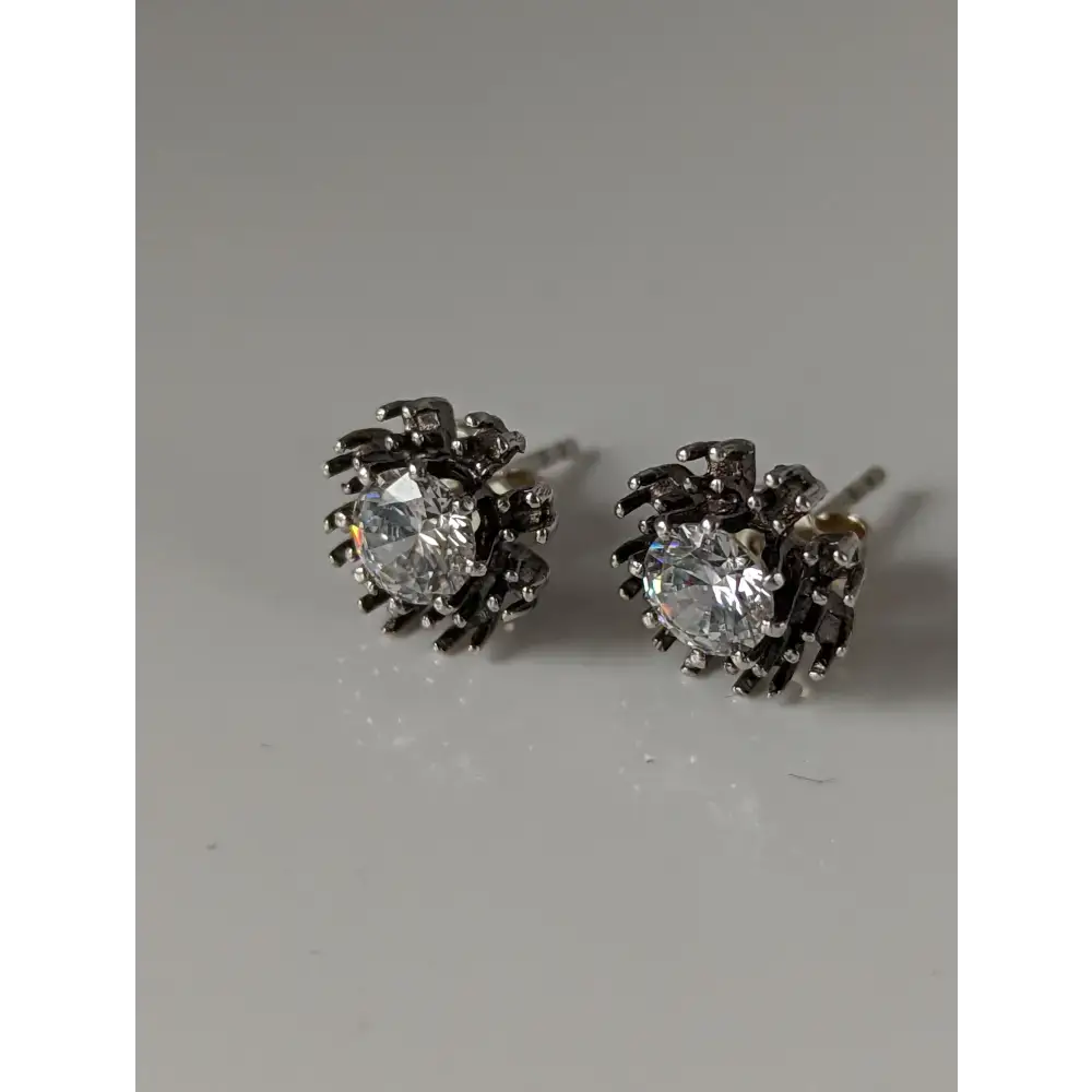 Silver Steed Crystal Sunflower Stud Earrings Earrings