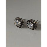 Silver Steed Crystal Sunflower Stud Earrings Earrings