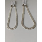 Silver steed curtain silver bracelet with sleek silver multi-strand beads and white plastic clasp phone strap