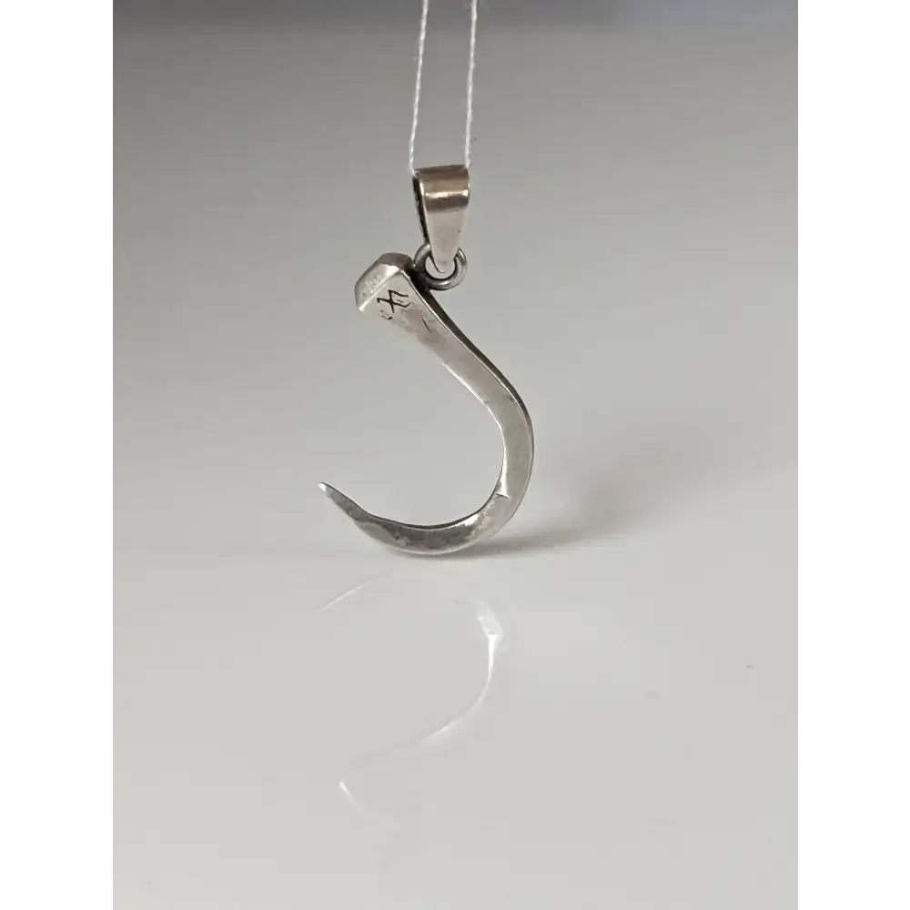 Silver Steed Curved Horseshoe Nail Silver Pendant Pendant