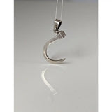 Silver steed curved horseshoe nail silver pendant with polished metallic finish and loop for hanging