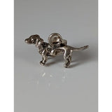 Silver steed dachshund pendant featuring a detailed standing dachshund silver charm with a loop for attachment
