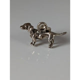 Silver steed dachshund silver pendant featuring a detailed standing silver-colored metal dog charm with attachment loop