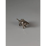 Silver steed dachshund silver pendant featuring a detailed silver-colored metal dog-shaped brooch with a loop on back