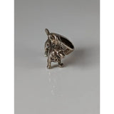 Silver-toned bulldog ring with detailed sculpting and polished finish perfect for silver steed dachshund fans