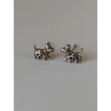 Silver steed dalmation silver stud earrings featuring playful detailed design in shiny silver stud earrings style