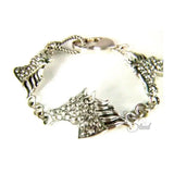 Silver steed dappled horse bracelet silver with marcasite stones and intricate detailing in dappled silver horse design