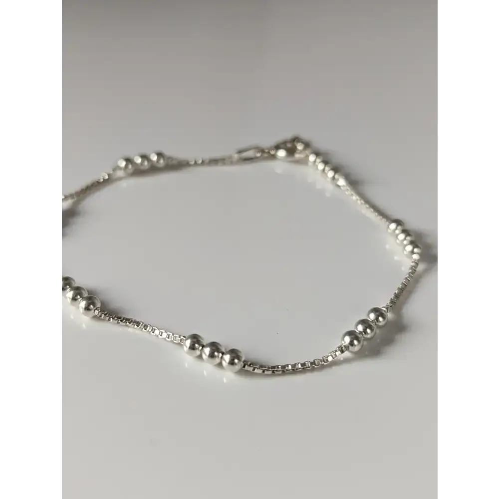 Silver Steed Delicate Ball Silver Bracelet 17.5CM Bracelets