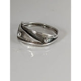 Silver steed delicate silver leaves ring with textured layers and silver buds in a stylish silver leaves ring design