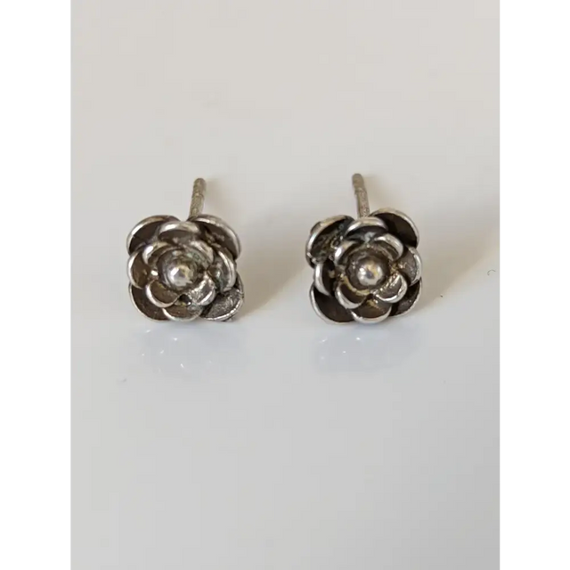 Silver Steed Delicate Rose Stud Earrings Earrings