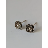 Silver Steed Delicate Rose Stud Earrings Earrings