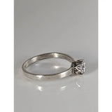 Silver steed delicate unique silver zirconia ring with a round-cut diamond in an ornate vintage-style prong setting