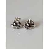 Silver Steed Detailed Bow Stud Earrings Earrings