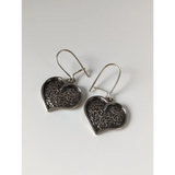 Silver Steed Detailed Heart Dropped Earrings Earrings