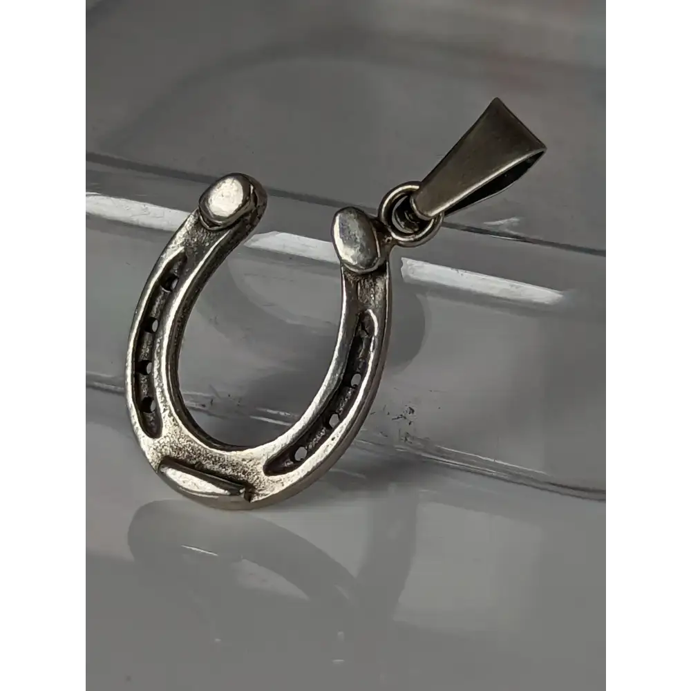 Silver Steed Detailed Horseshoe Pendant Pendant