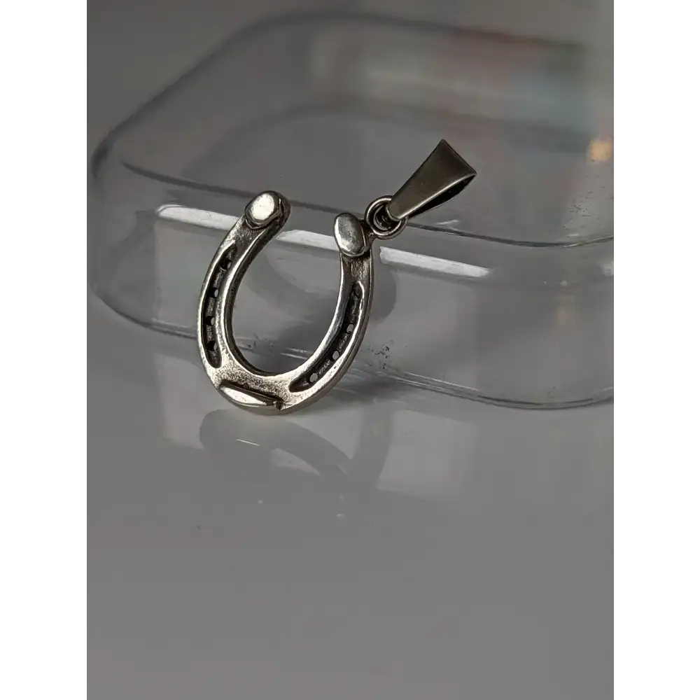 Silver Steed Detailed Horseshoe Pendant Pendant