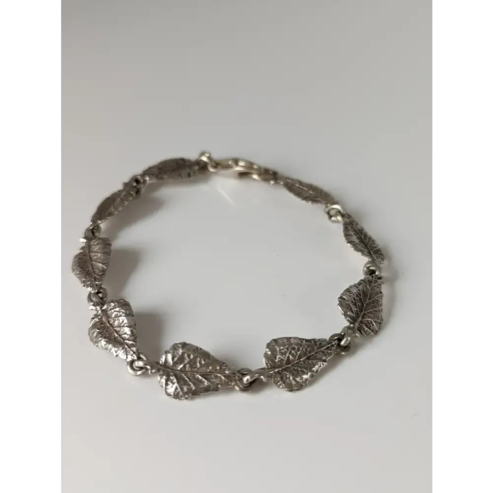 Silver Steed Detailed Leaf Silver Bracelet 15.5CM Bracelets