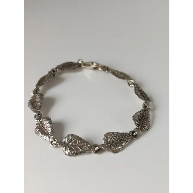 Silver Steed Detailed Leaf Silver Bracelet 15.5CM Bracelets