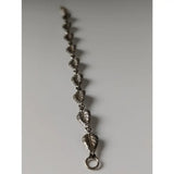 Silver steed detailed leaf silver bracelet with embossed veins and simple ring clasp perfect silver bracelet accessory