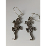 Silver Steed Detailed Lizard Silver Dropped Earrings Earrings