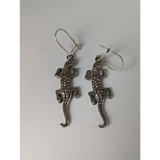 Silver Steed Detailed Lizard Silver Dropped Earrings Earrings