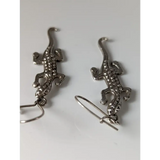 Silver Steed Detailed Lizard Silver Dropped Earrings Earrings