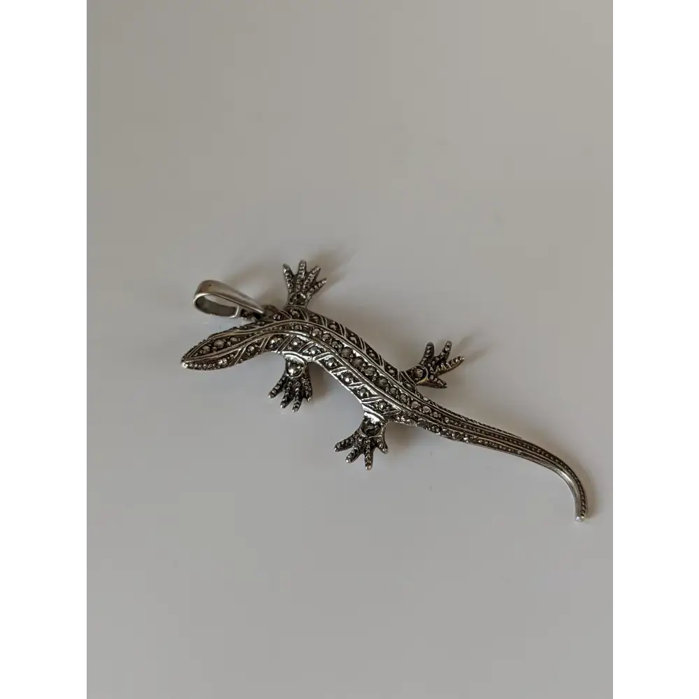 Silver Steed Detailed Lizard Silver Pendant Large Pendant