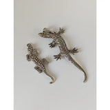 Silver steed detailed lizard silver pendant with intricate marcasite detailing and polished metallic finish for equestrian jewelry