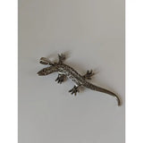 Silver steed detailed lizard silver pendant with intricate marcasite detailing perfect for equestrian jewelry lovers