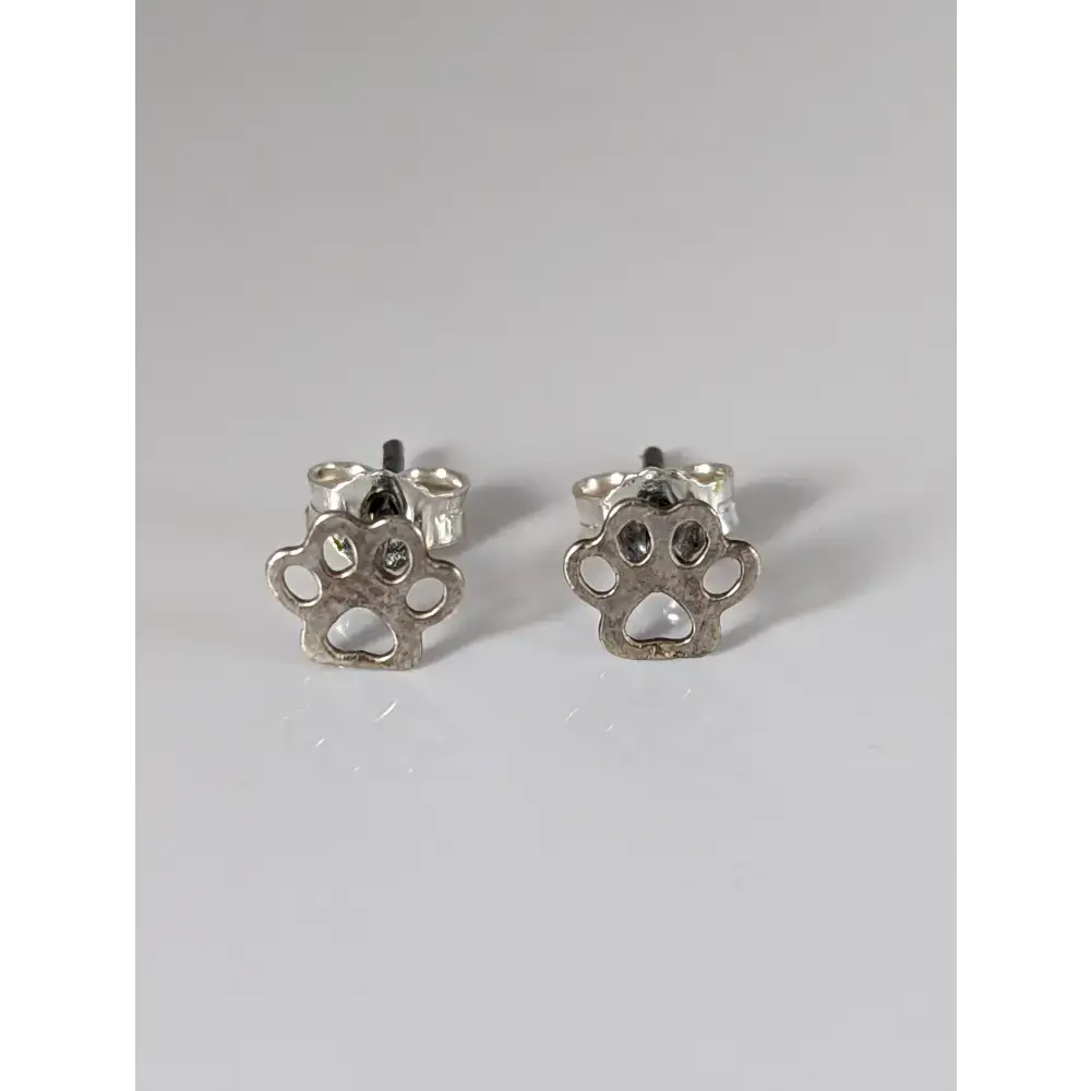 Silver Steed Silver Dog Paws 1 Stud Earrings Earrings