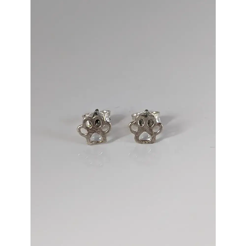 Silver Steed Silver Dog Paws 1 Stud Earrings Earrings
