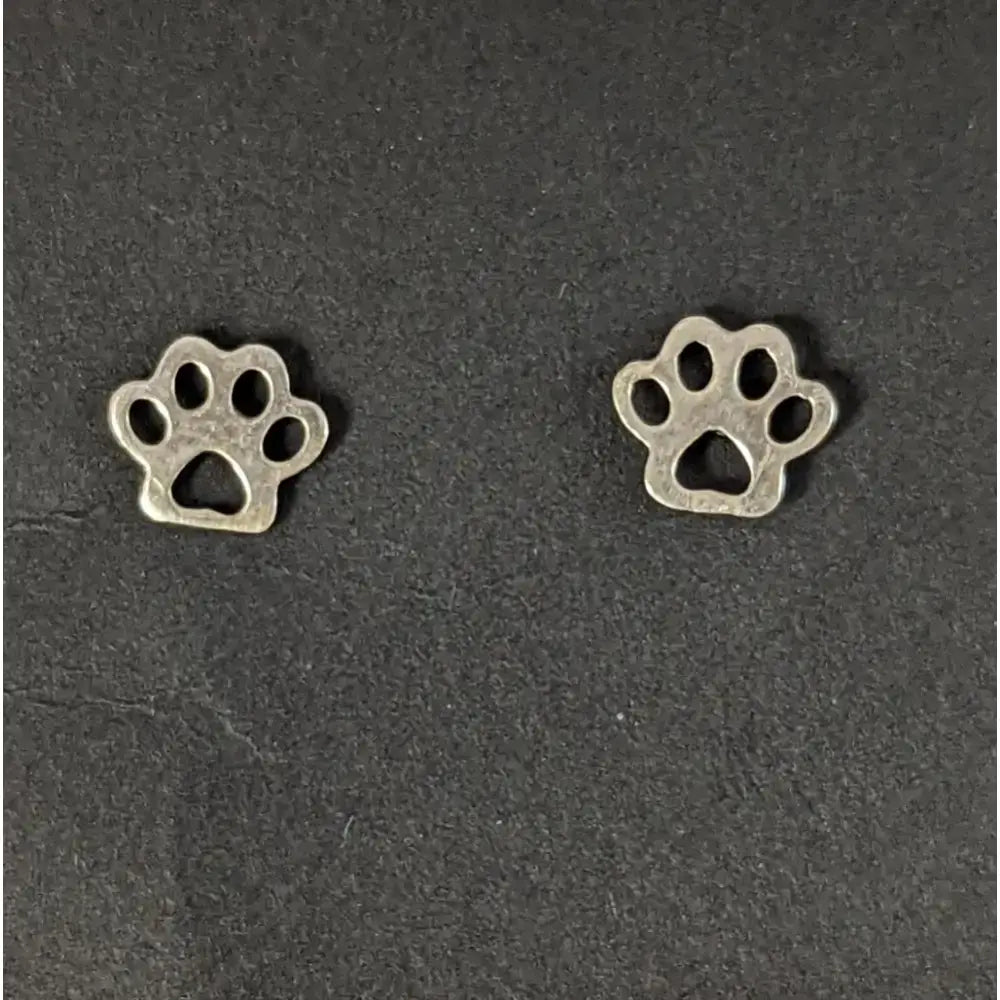 Silver steed silver sterling silver dog paws stud earrings with delicate cut out design perfect for everyday wear