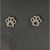 Silver steed silver sterling silver dog paws stud earrings with delicate cut out design perfect for everyday wear