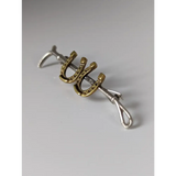 Silver Steed Double Shoe and Cane Brooch / Stock Tie Pin Standard Brooches