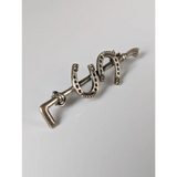 Silver Steed Double Shoe Silver Brooch / Stock Tie Pin Cane Brooches